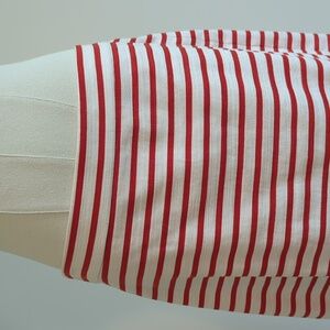 JCrew size 6 red and ivory stripe pencil skirt